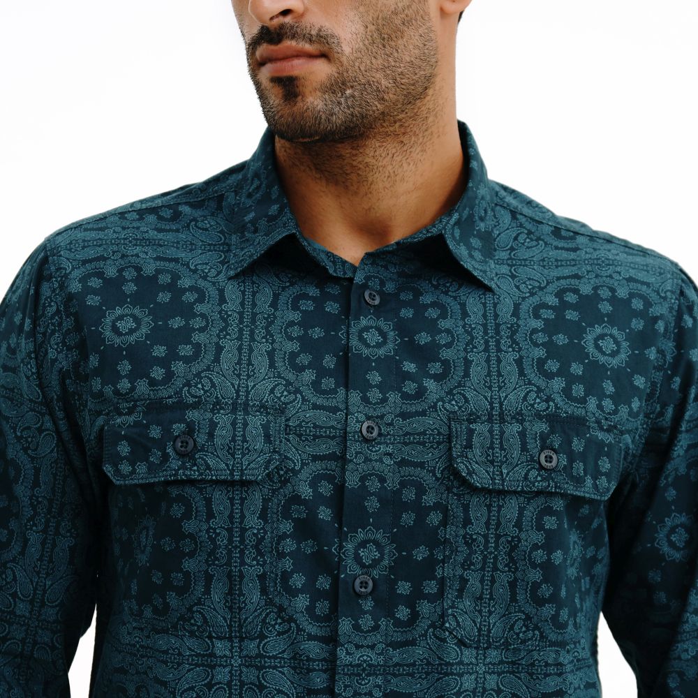 EIGER Blumen Paisley Long-Sleeved Shirt